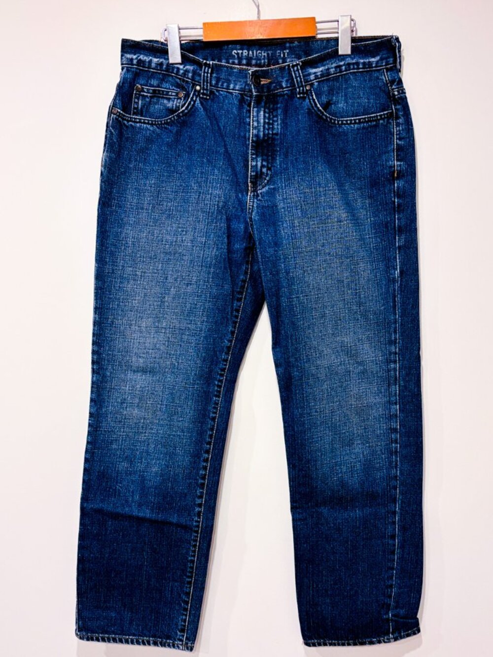 CHAPS Blue Straight Fit 100% Cotton Five Pocket Denim Jeans Size 36x32